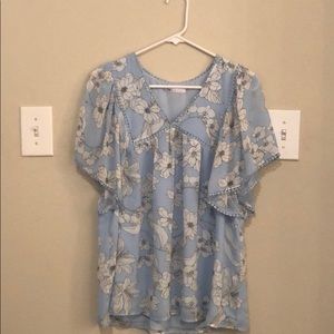 Light blue floral top
